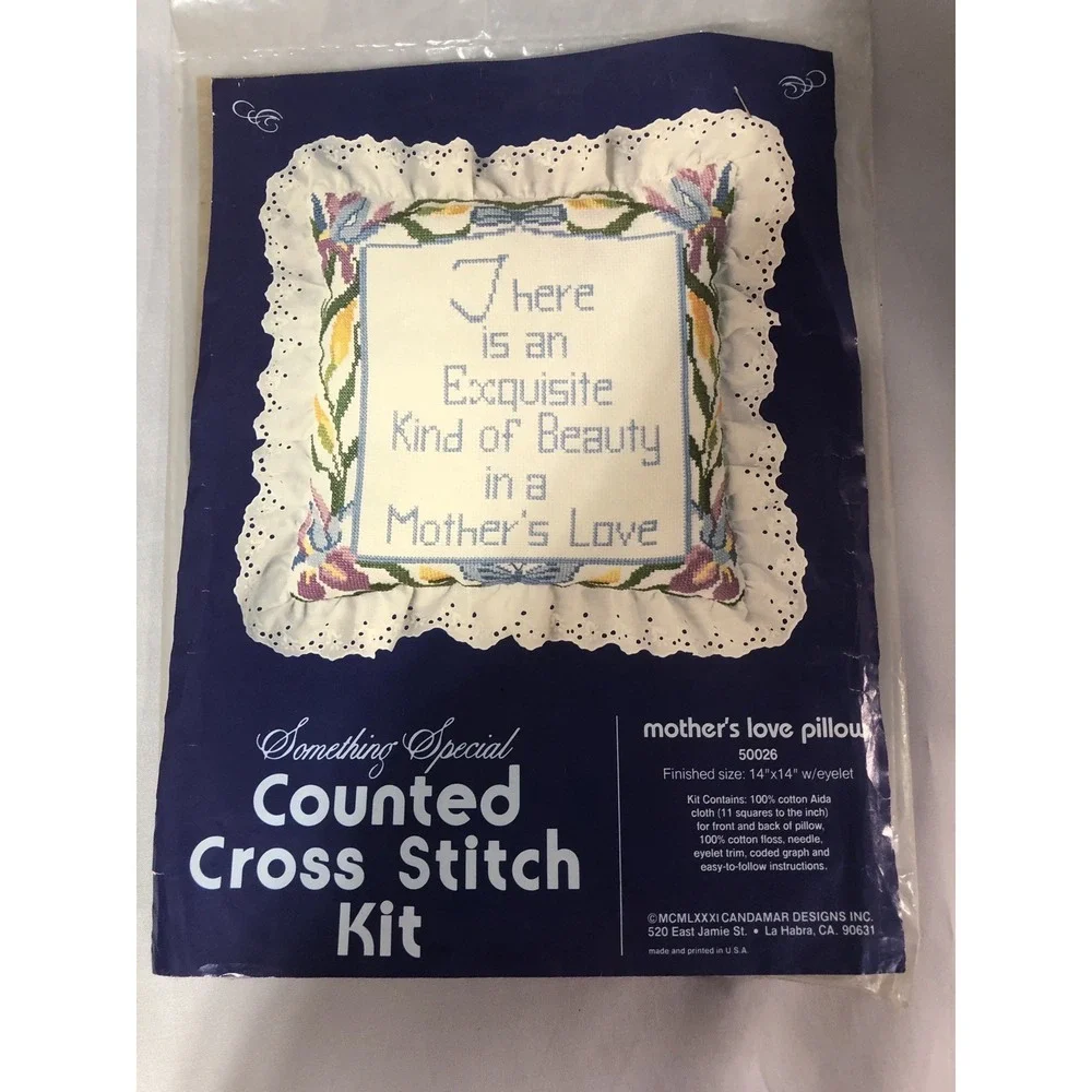 Vintage Something Special Counted Cross Stitch Mothers Love Pillow Kit #50026
